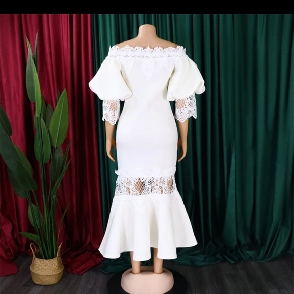 White Unbranded Plus size Mermaid Stretchy Long Dress Size 2XL - Picture 13 of 13